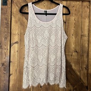 Blush Sleeveless Lace Blouse